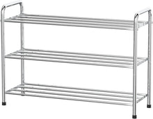 Schuhregal Edelstahl 3 Ebenen für 9-12 Paar Schuhe 68x26x55cm