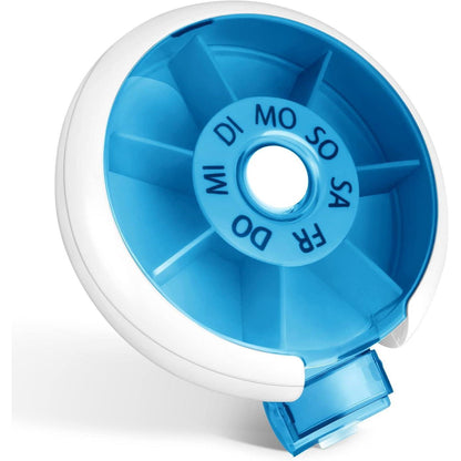 Opret Pillendose 7 Tage klein Medikamentenbox Rund Blau