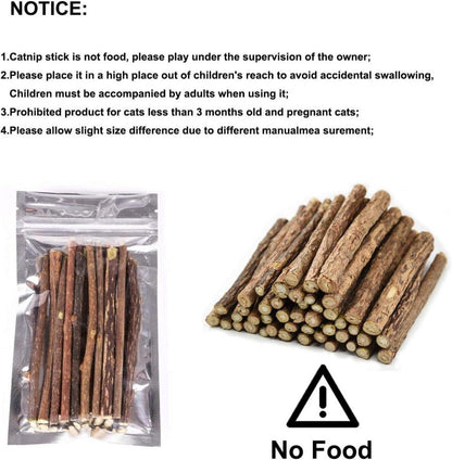 30x Katzenminze Sticks Matatabi Zahnpflege Spielzeug 12cm
