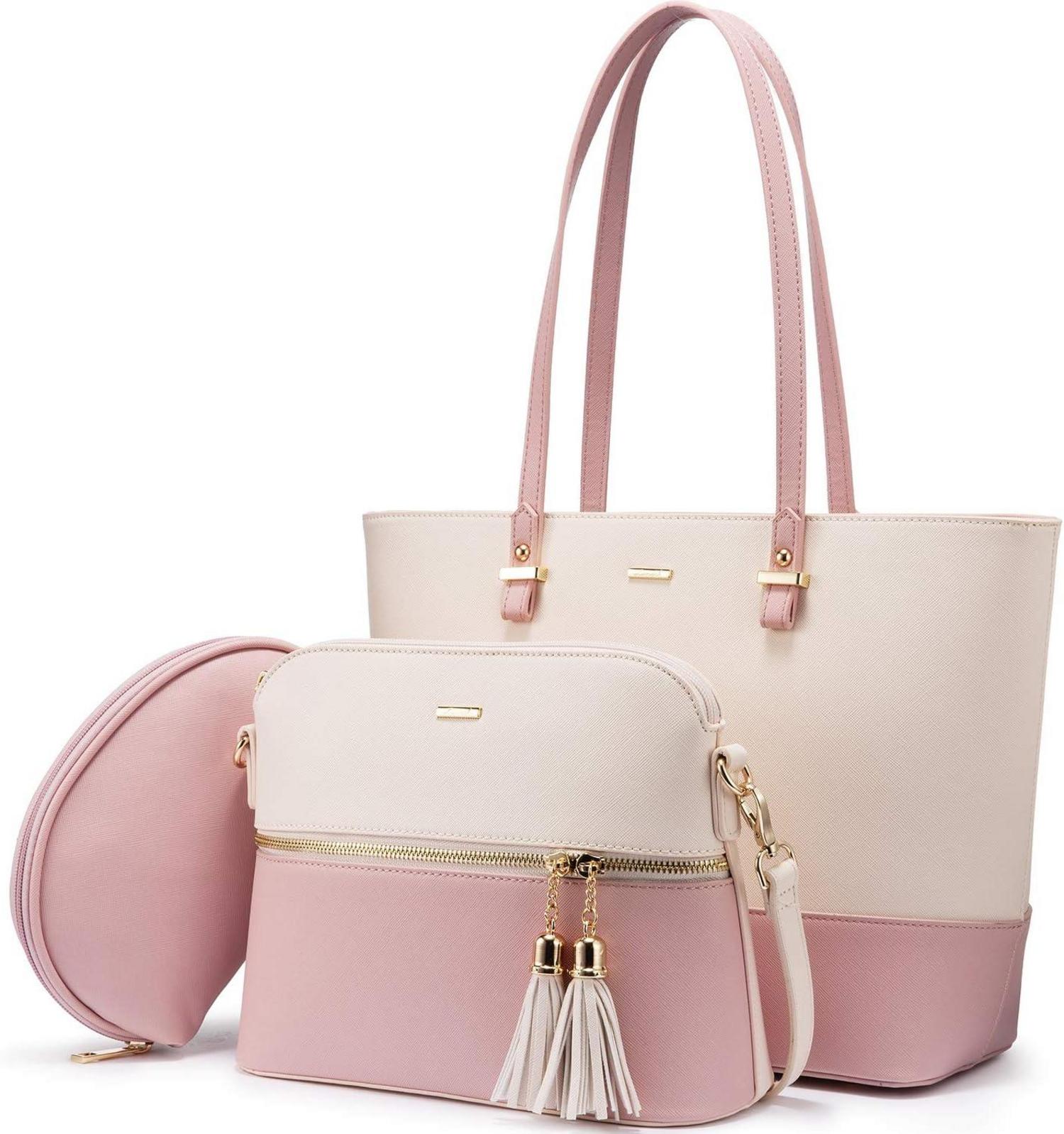 Moderne LOVEVOOK 3-teilige Damen Handtasche Set in Schwarz