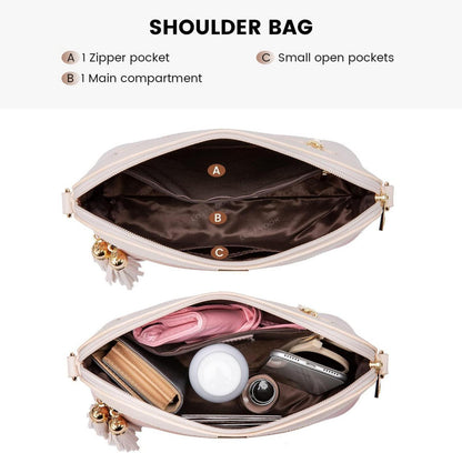 LOVEVOOK Handtasche Damen 3pcs Set Groß Schultertasche Henkeltasche
