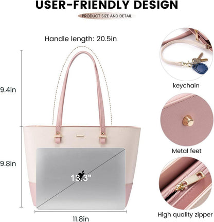 Damen Handtasche Schultertasche 3-teilig Kunstleder Set große Henkeltasche