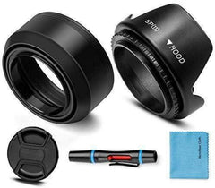 58mm Gegenlichtblende Set Universal Gummi Sonnenblende + Tulip Blume