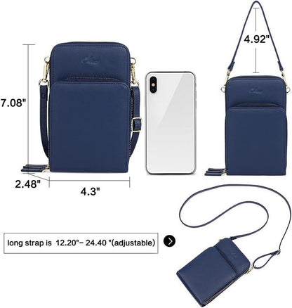 CLUCI Umhängetasche Damen Crossbody Leder Handytasche Geldbörse Schultertasche Schwarz