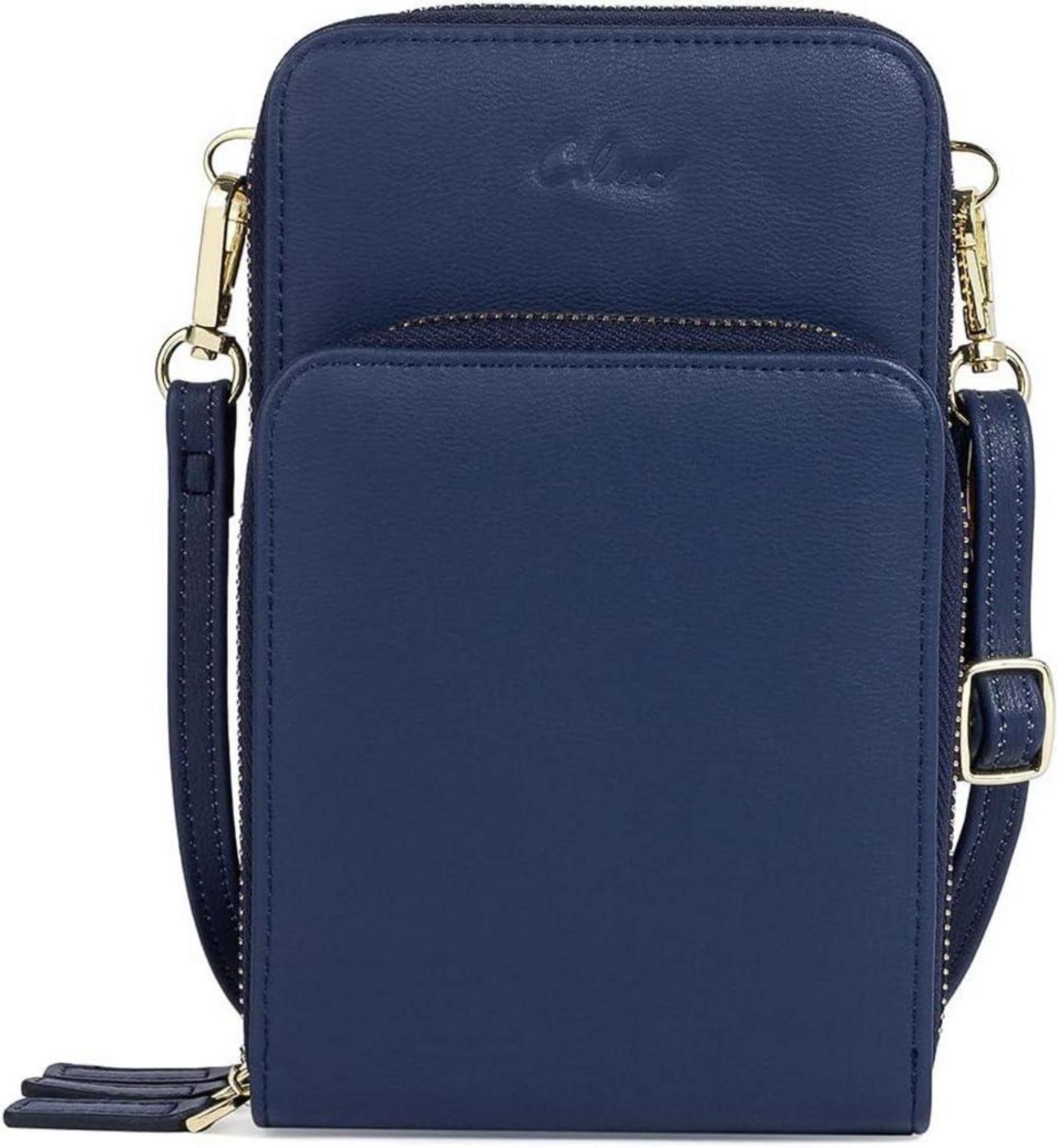 CLUCI Umhängetasche Damen Crossbody Leder Handytasche Geldbörse Schultertasche Schwarz