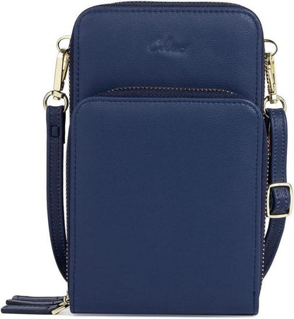 CLUCI Umhängetasche Damen Crossbody Leder Handytasche Geldbörse Schultertasche Schwarz