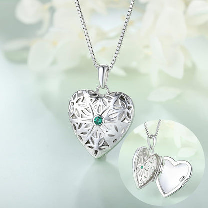 Foto Medaillon Kette Damen 925 Silber Herz Anhänger