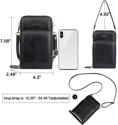 Handytasche Damen Crossbody Clutch Leder Umhängetasche Geldbörse