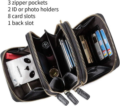 CLUCI Umhängetasche Damen Leder Crossbody Handytasche Schwarz