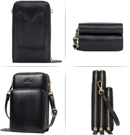 Handy Umhängetasche Damen Crossbody Clutch Leder Geldbörse