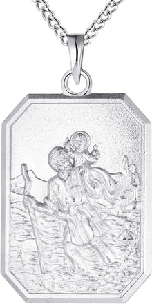 Heiliger Christophorus Kette 925 Sterling Silber Antiqued Talisman