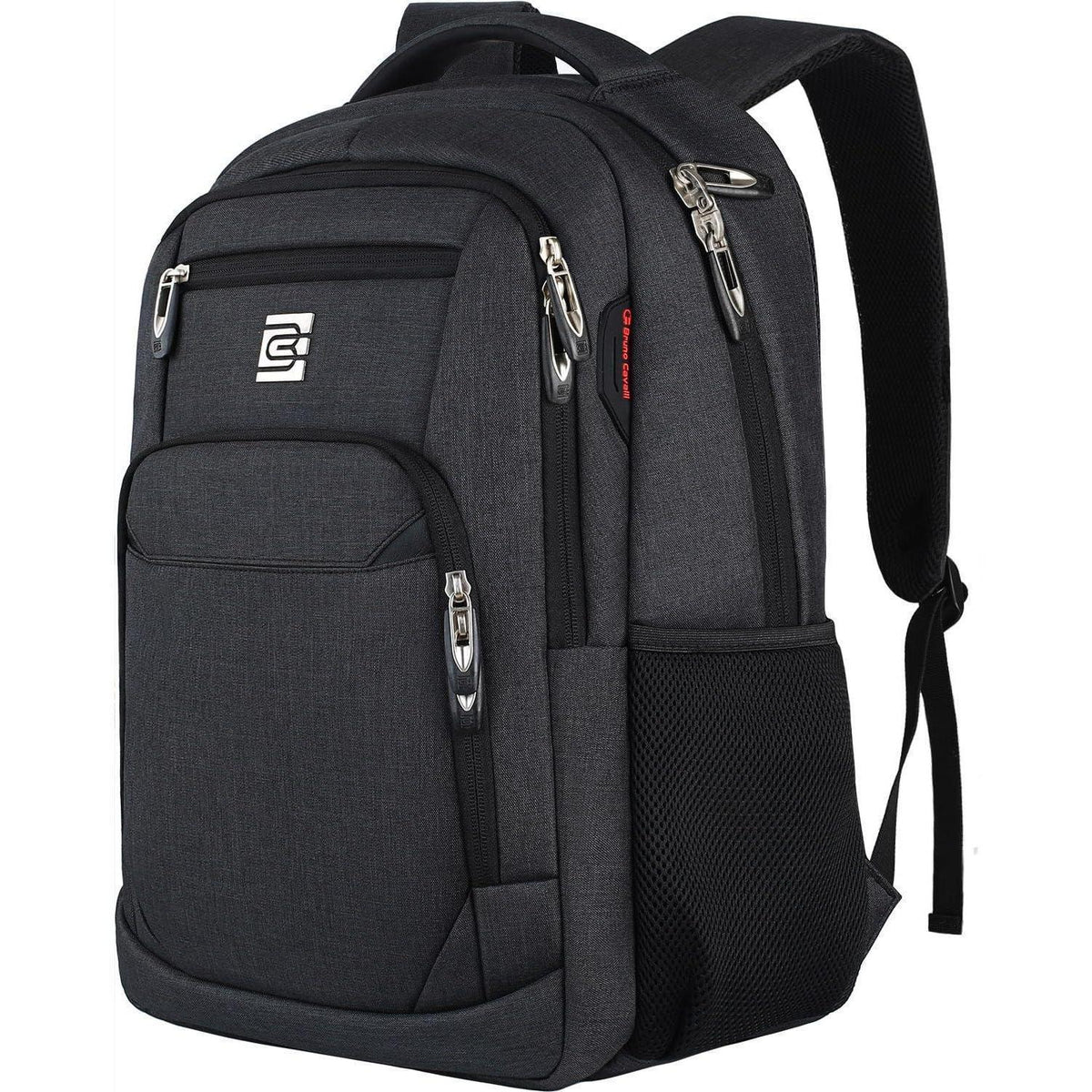 18 Zoll Laptop Rucksack Herren – Schulrucksack Retro Schwarz