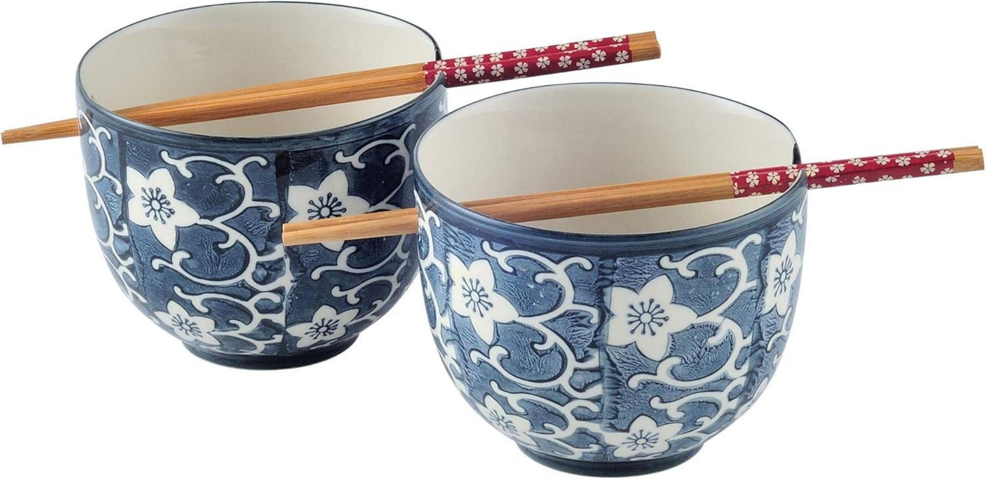 Japanisches Porzellan Tafelservice Set mit Essstäbchen, Blau