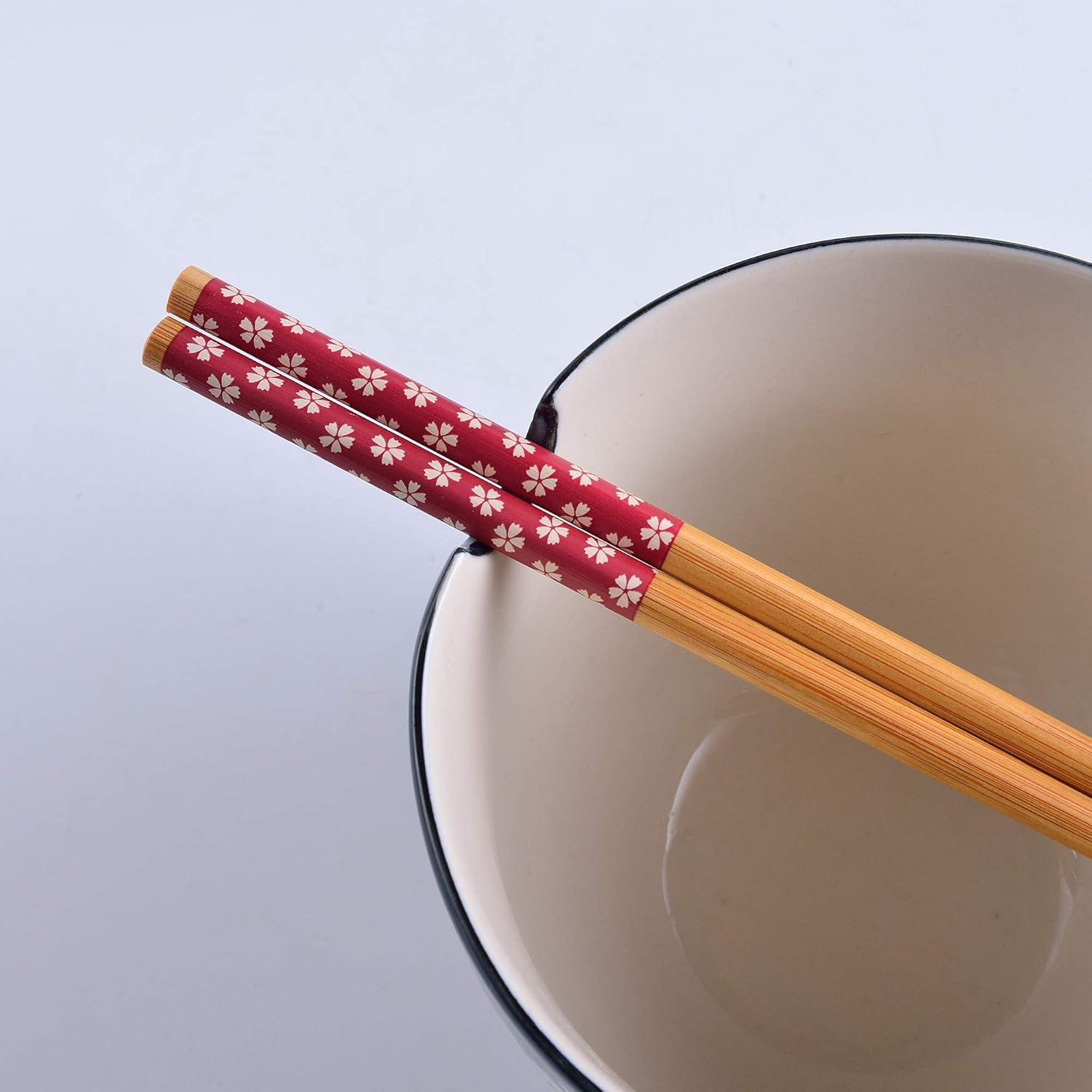 4-teilig Porzellan Tafelservice Set mit Essstäbchen, Blau