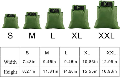 5er Set Wasserdichte Trockentaschen Outdoor Dry Bag 1,5L-6L