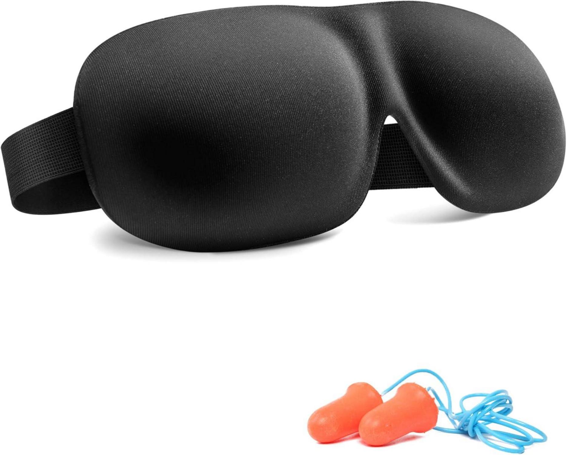 Schlafmaske Memory Foam Augenmaske mit Ohrstöpseln