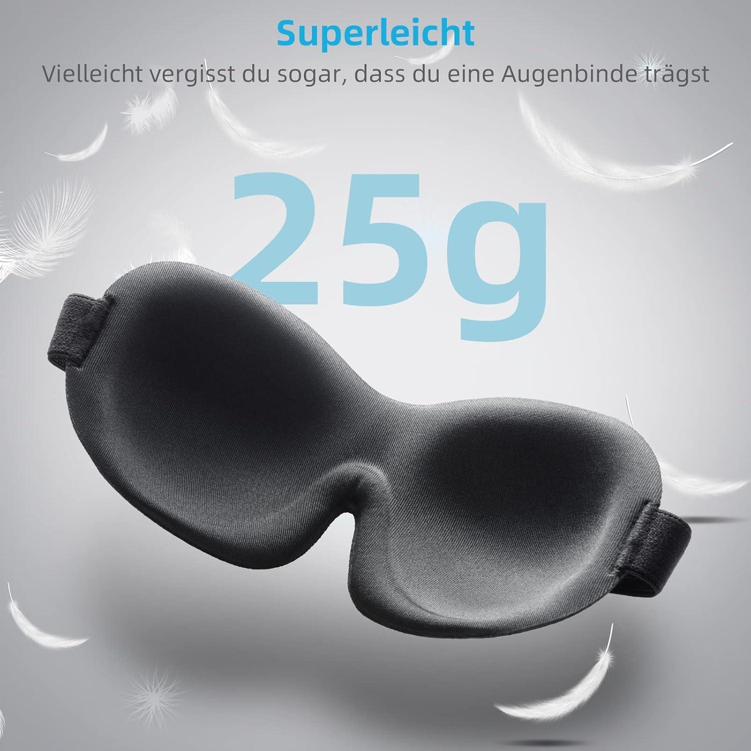 Schlafmaske Memory Foam Augenmaske mit Ohrstöpseln