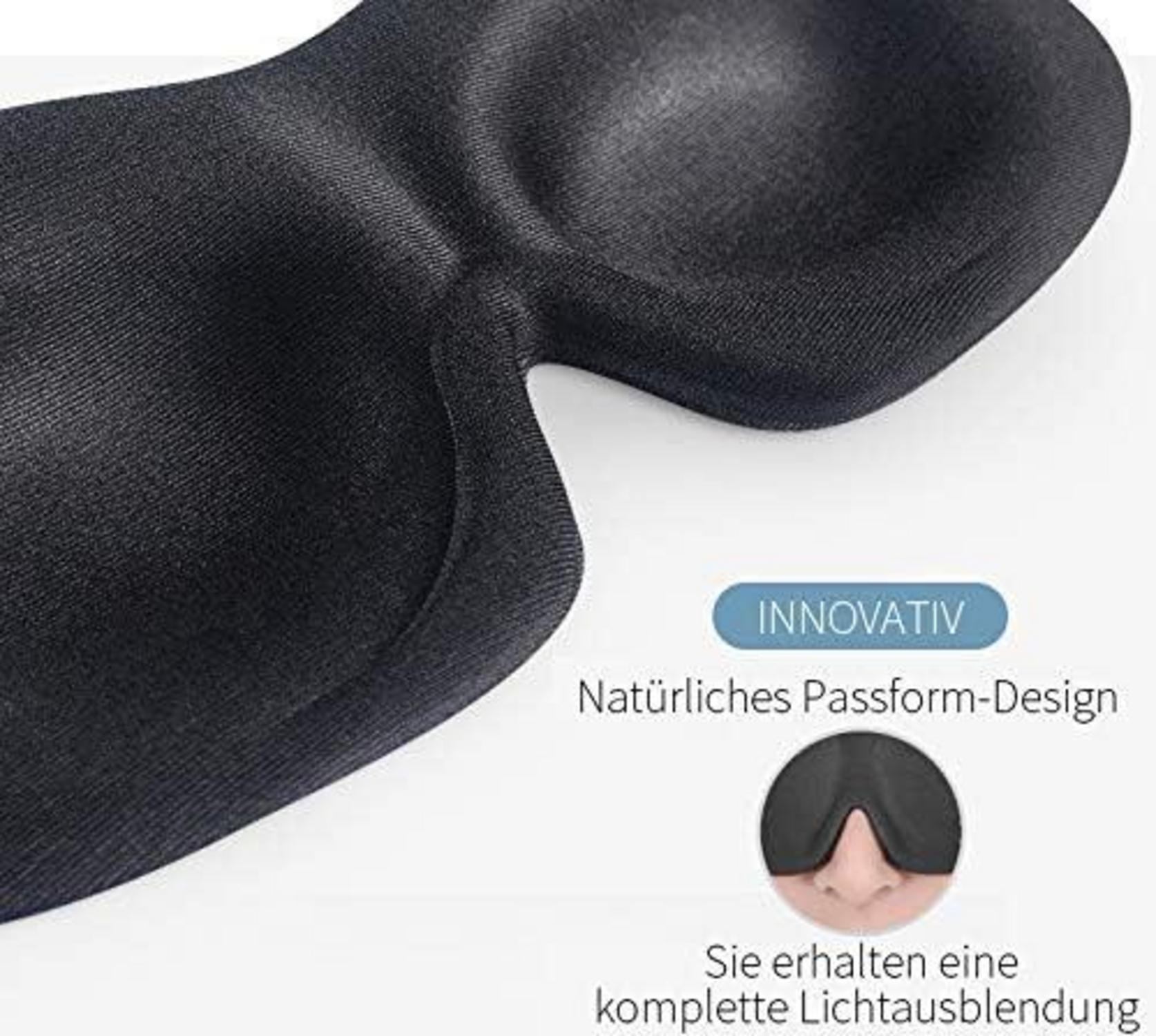 Schlafmaske Memory Foam Absolute Dunkelheit Ohrstöpsel 3D Schwarz