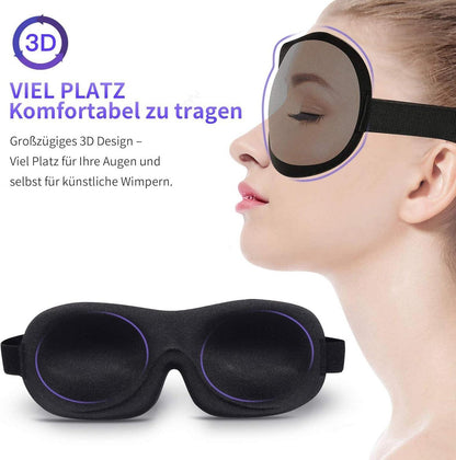 Trilancer 3D Schlafmaske Memory Foam Augenmaske Ohrstöpseln
