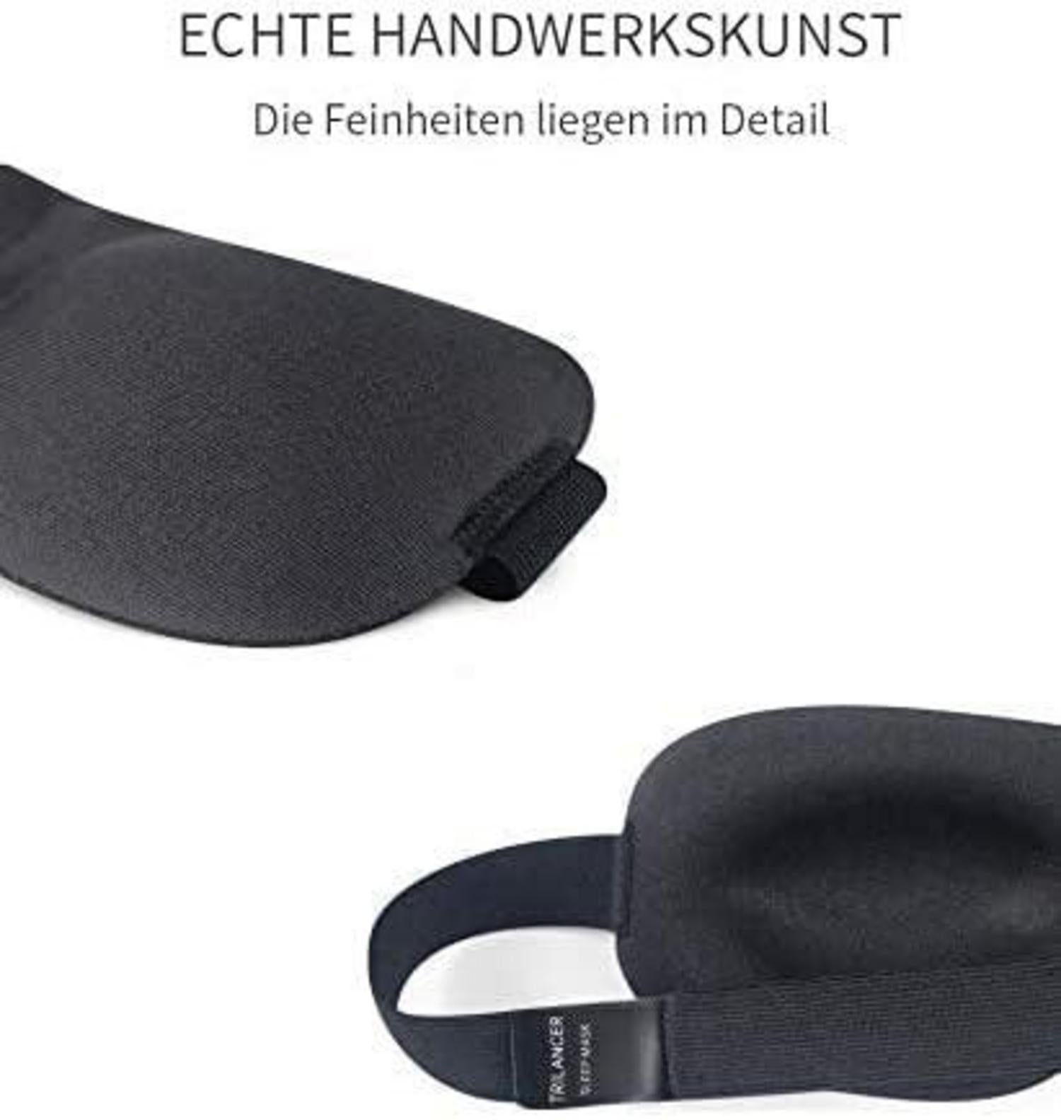 Schlafmaske 3D für Männer Frauen Memory Foam Augenmaske Schwarz