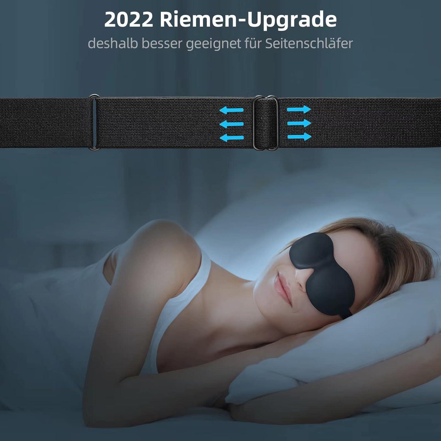 Trilancer 3D Schlafmaske Memory Foam Augenmaske Ohrstöpseln