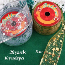 Weihnachtsband 2×10 Yard Glitzer Organzaband Gold Silber DIY