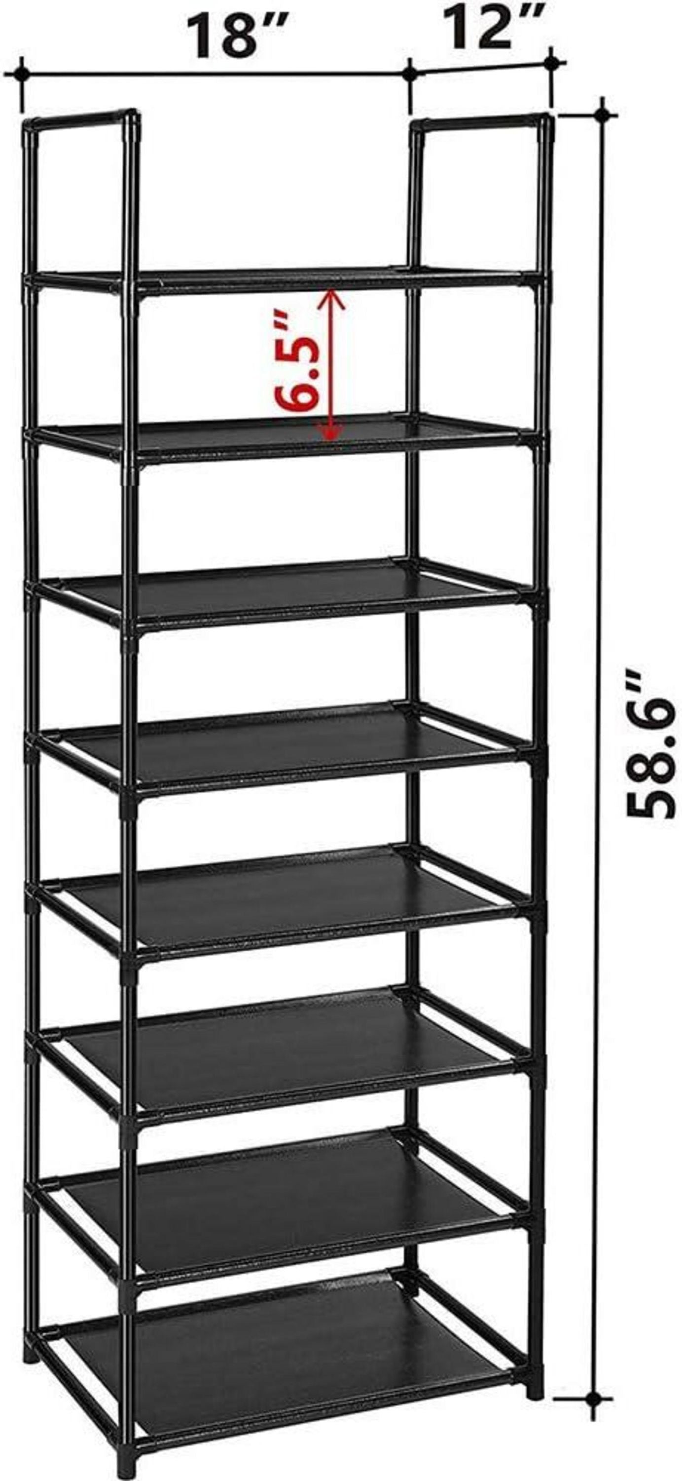 Schuhregal 8 Ebenen für 16-20 Paar Schuhe schwarzplatzsparend