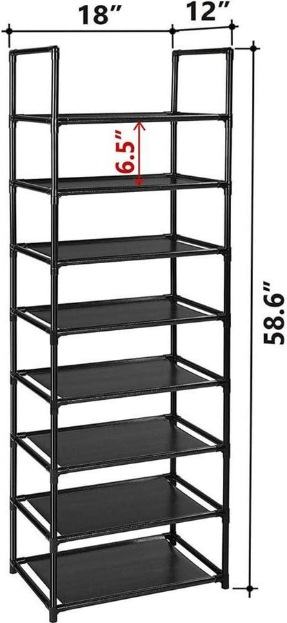 Schuhregal 8 Ebenen für 16-20 Paar Schuhe schwarzplatzsparend