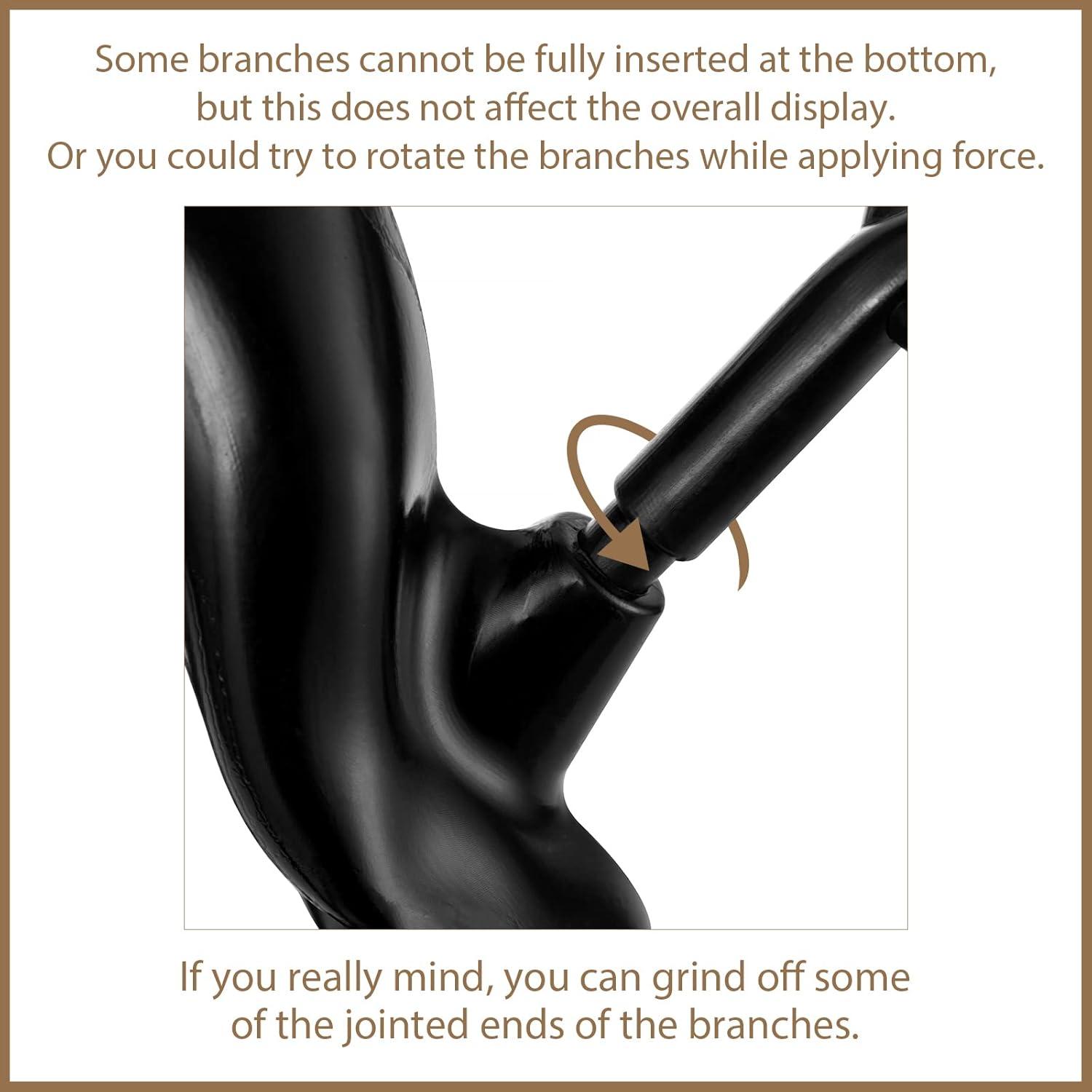 Schwarzer Künstlicher Deko Baum Wunschbaum 75cm für Hochzeit & Party