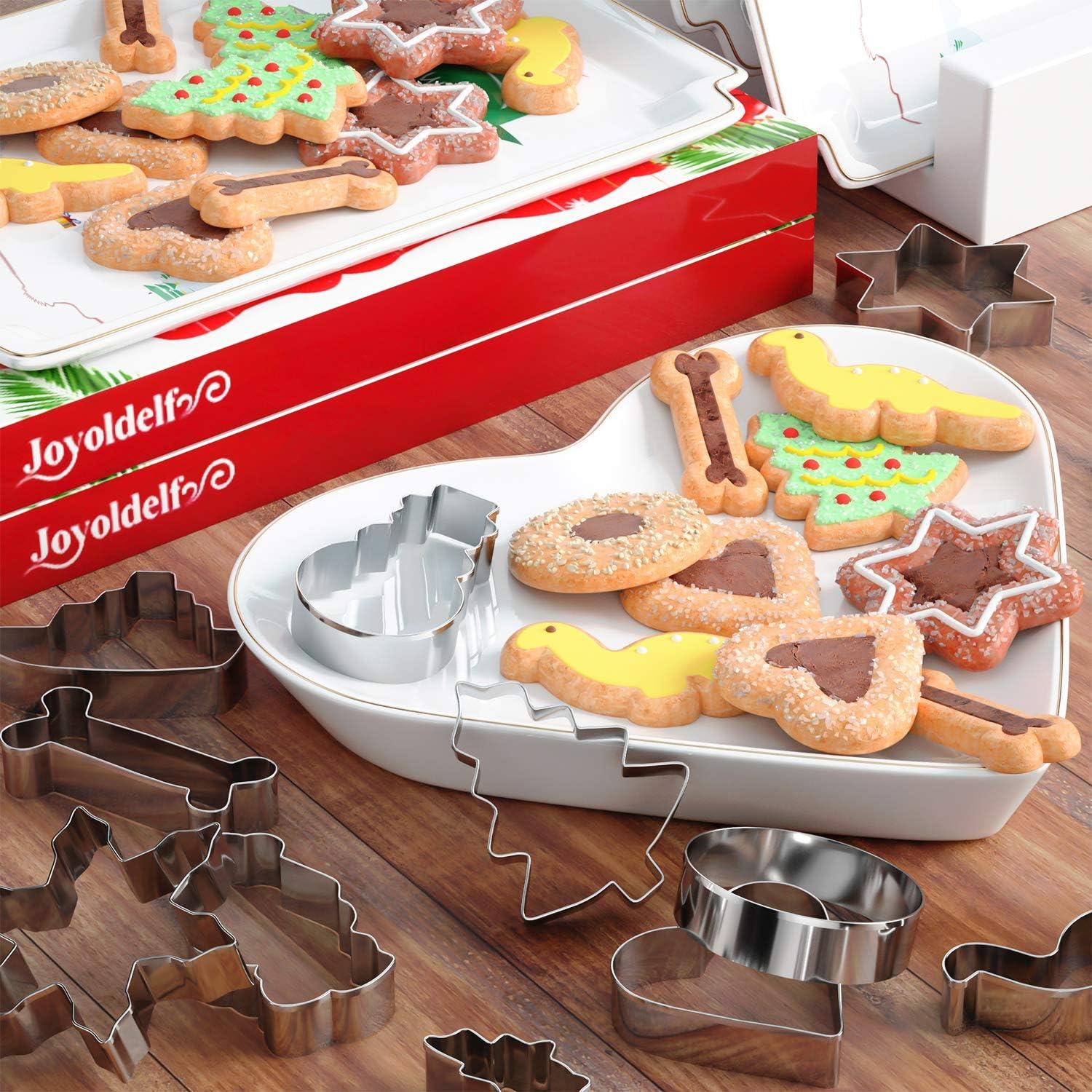 Joyoldelf Ausstechformen Set 40-teilig für Kinder Weihnachten Dino Plätzchen