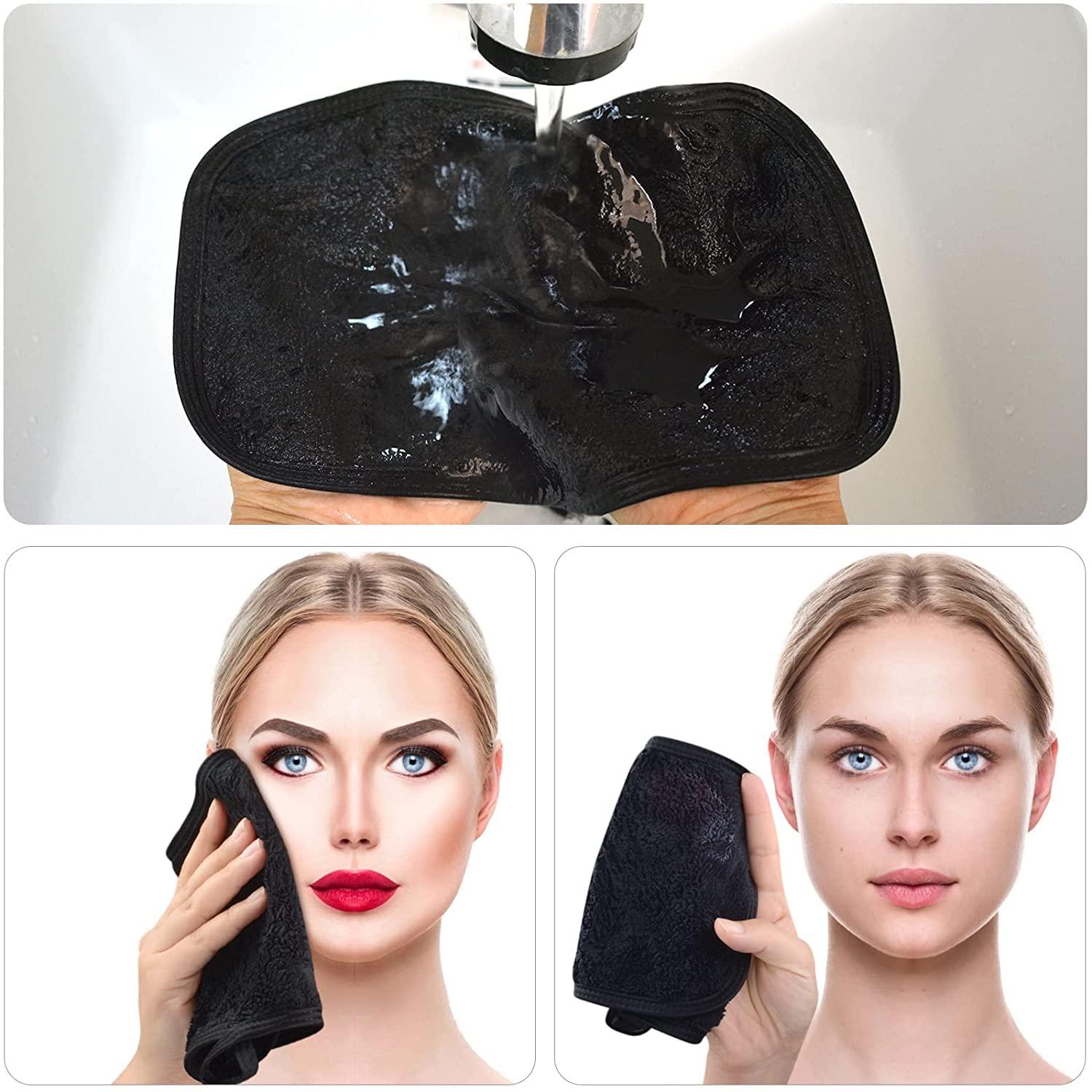 Make-Up Entferner Tücher 6er Pack Mikrofaser Schwarz 15cm x 30cm