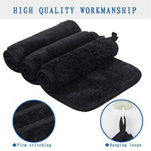 KinHwa Waschlappen Frottee 3er Pack Schwarz 15x30cm