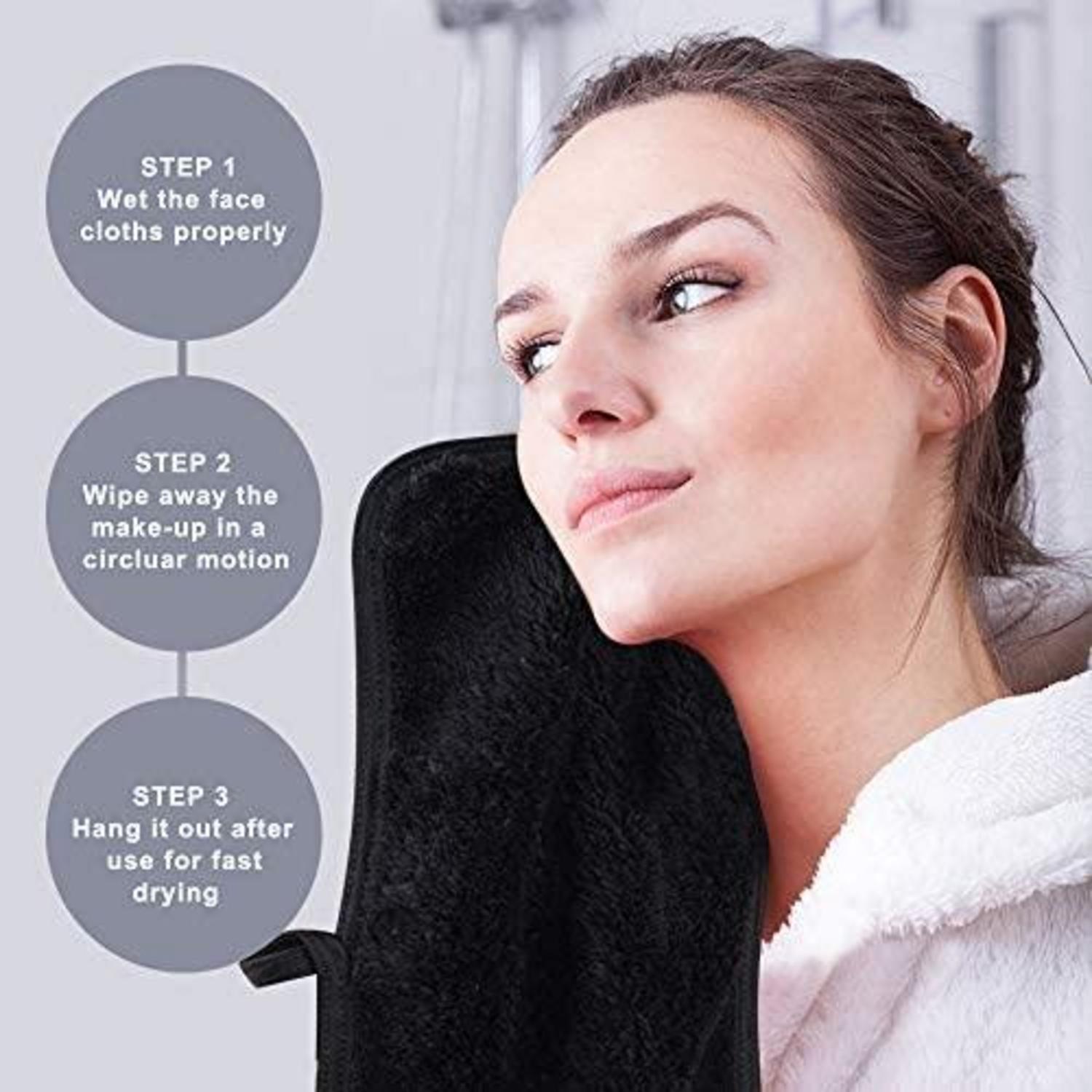 Make-Up Entferner Tuch 3er Pack Mikrofaser Schwarz 15cm x 30cm