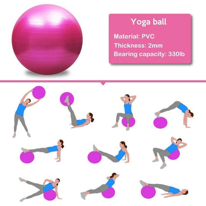 Gymnastikball Anti-Burst 65cm Pink mit Luftpumpe