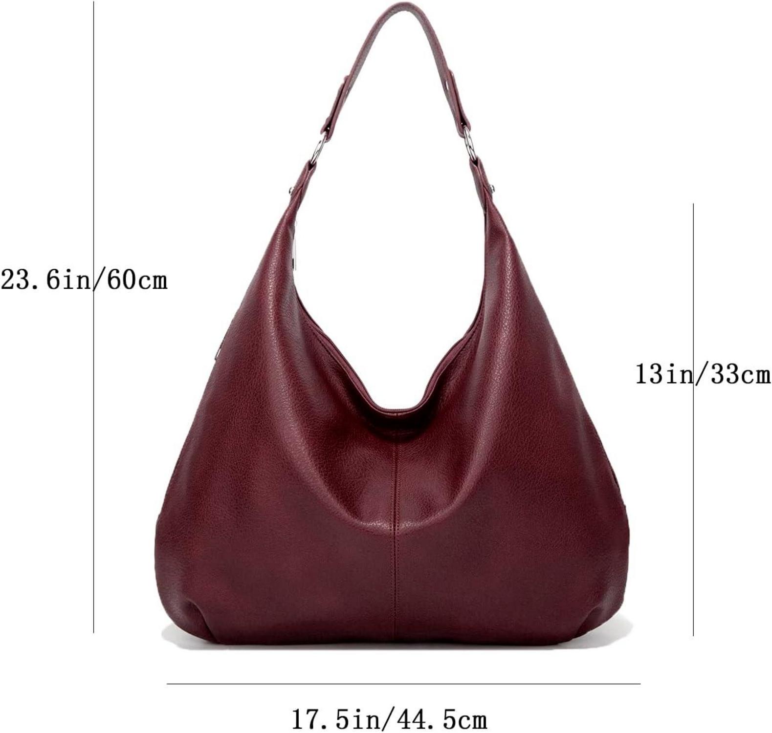 Vintage PU Leather Tote Bag with Zipper for Women