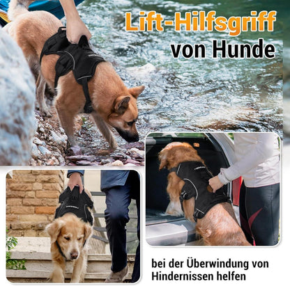 Ausbruchsicheres Hundegeschirr für mittelgroße Hunde, Schwarz, mit Griff