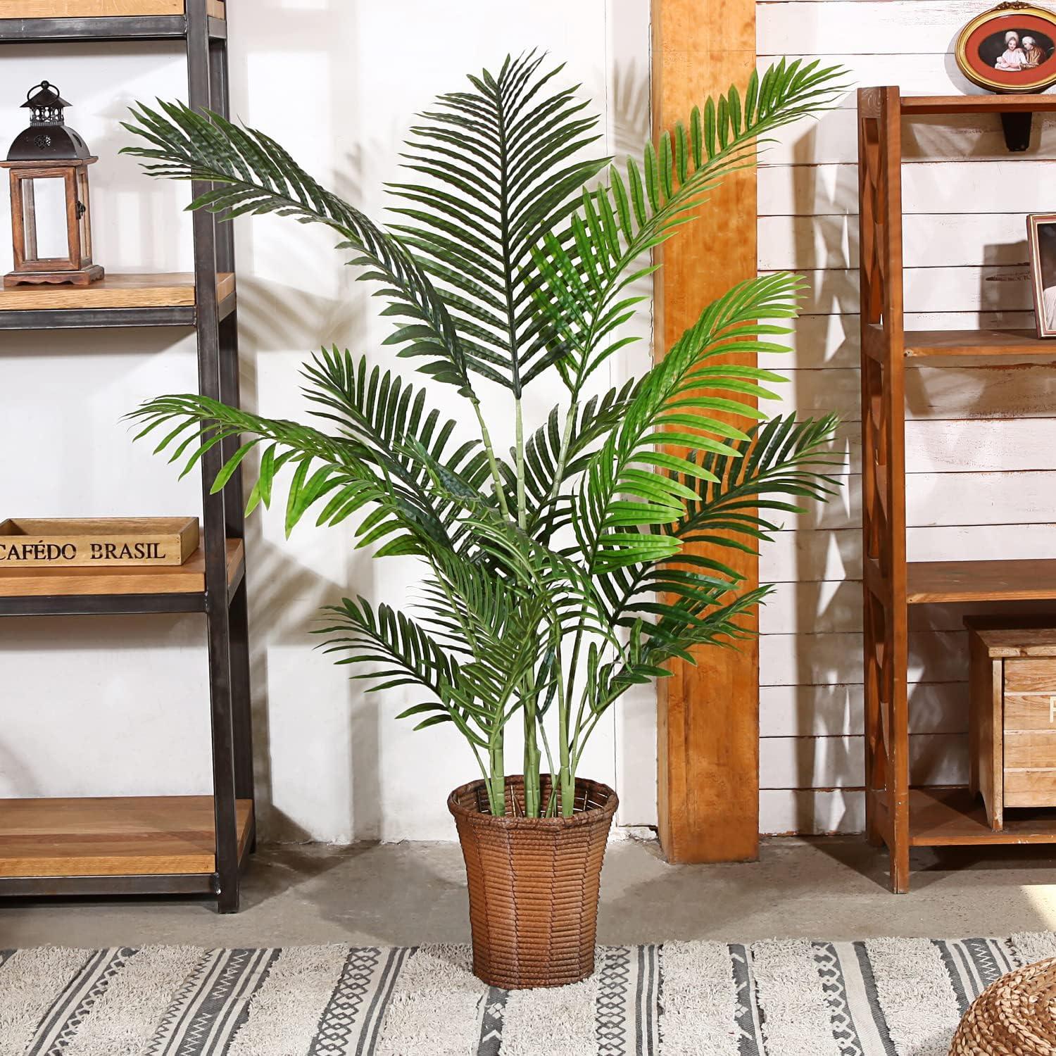 Künstliche Areca Palme 140cm Fake Palm Tree 15 Stämme Faux Indoor Outdoor