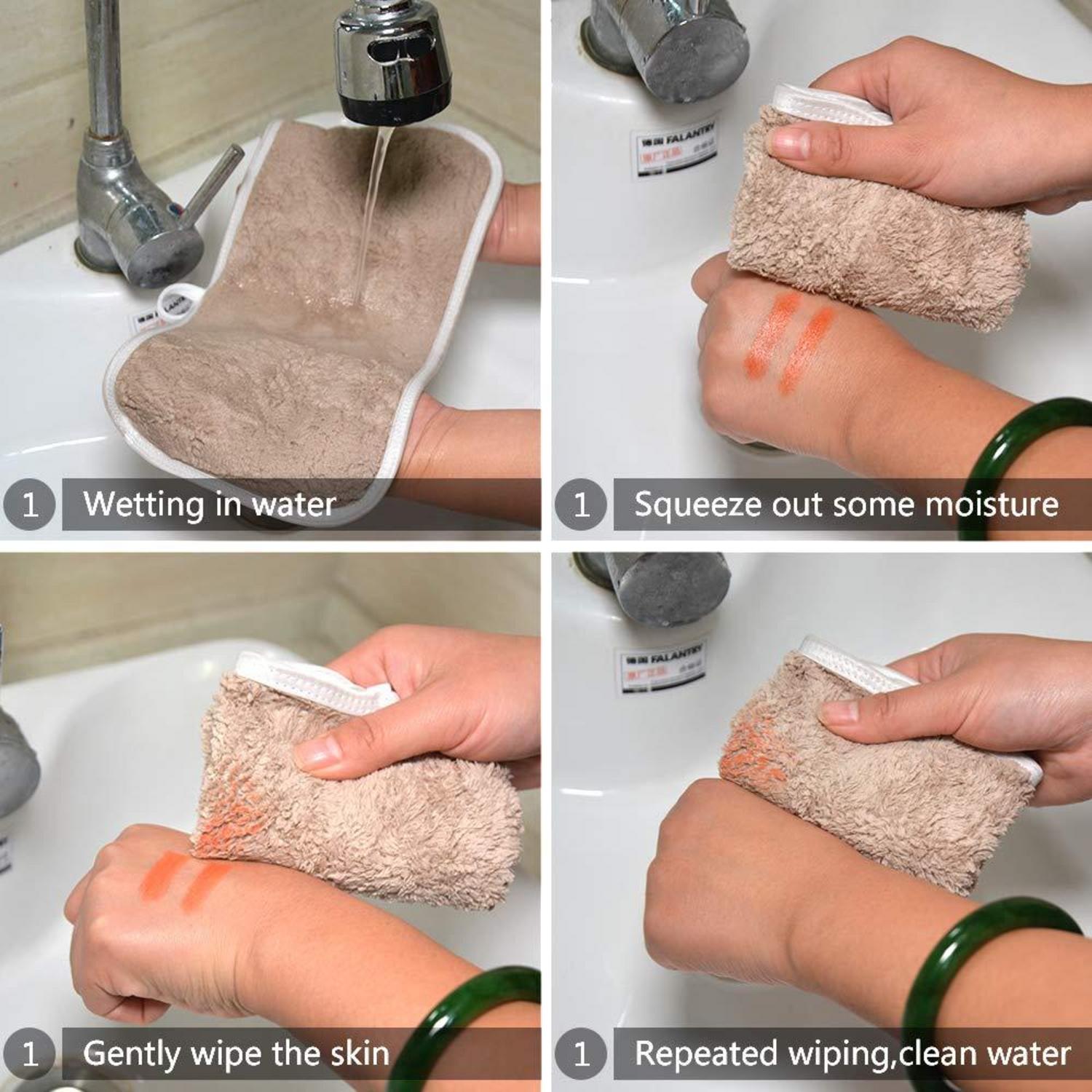 3er Pack Wiederverwendbare Microfaser Make-up Entferner