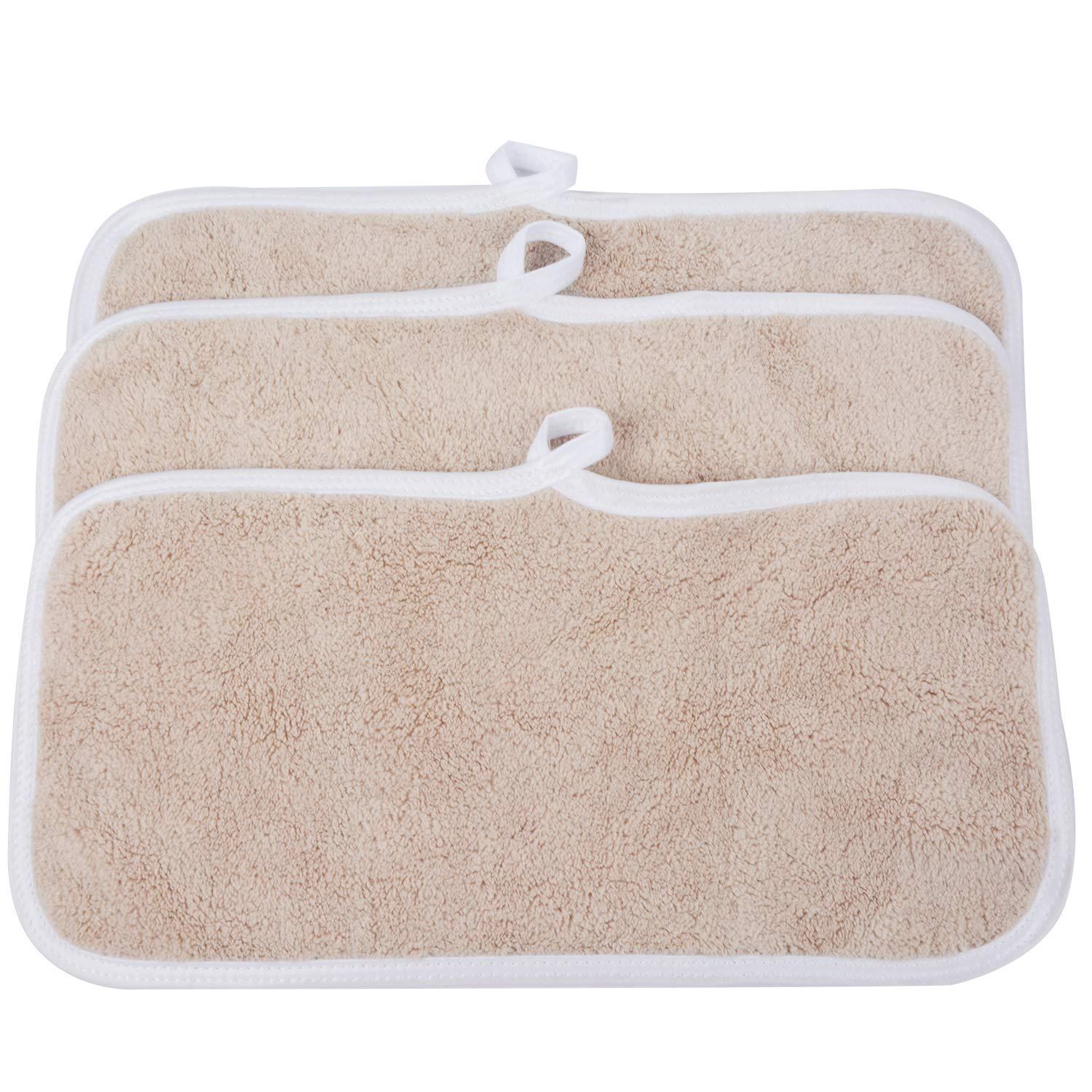 Waschlappen Make-up Entferner Tuch 3er Pack Wiederverwendbar 15x30cm Braun