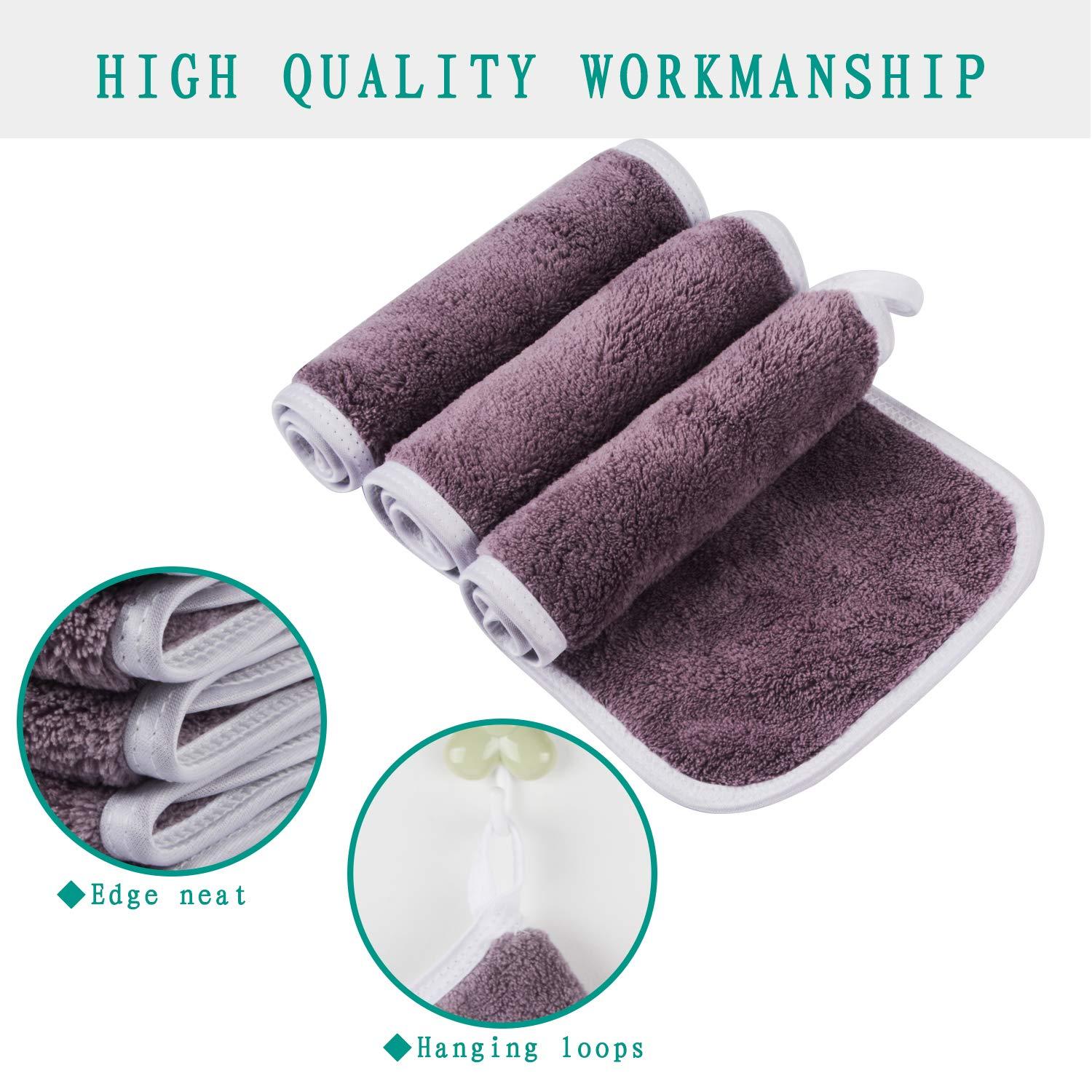 3er Pack Waschlappen Make-up Entferner Tücher 15x30cm Gesichtspflege Lila