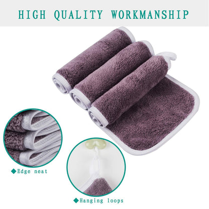3er Pack Waschlappen Make-up Entferner Tücher 15x30cm Gesichtspflege Lila