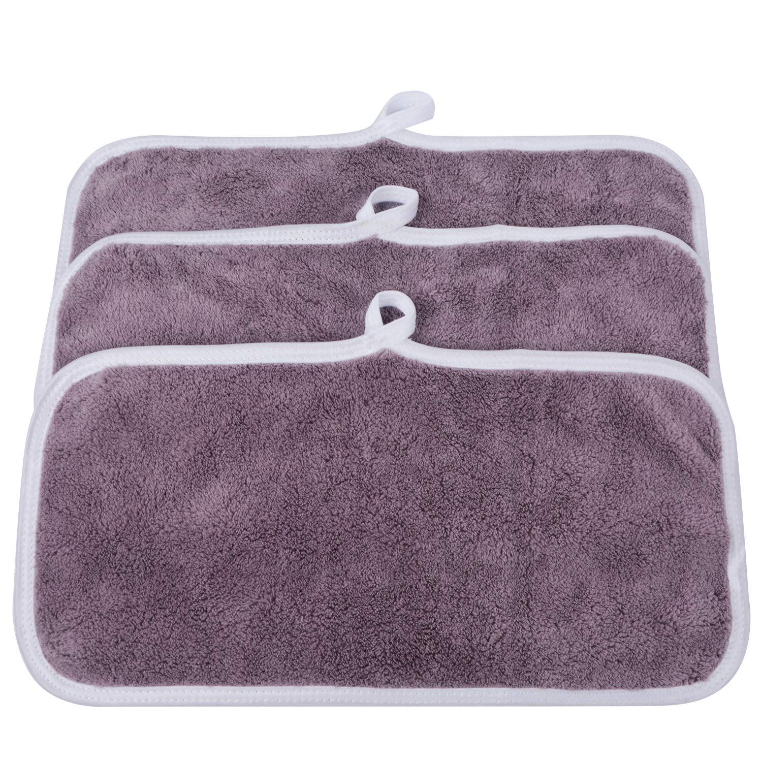 3er Pack Waschlappen Make-up Entferner Tücher 15x30cm Gesichtspflege Lila