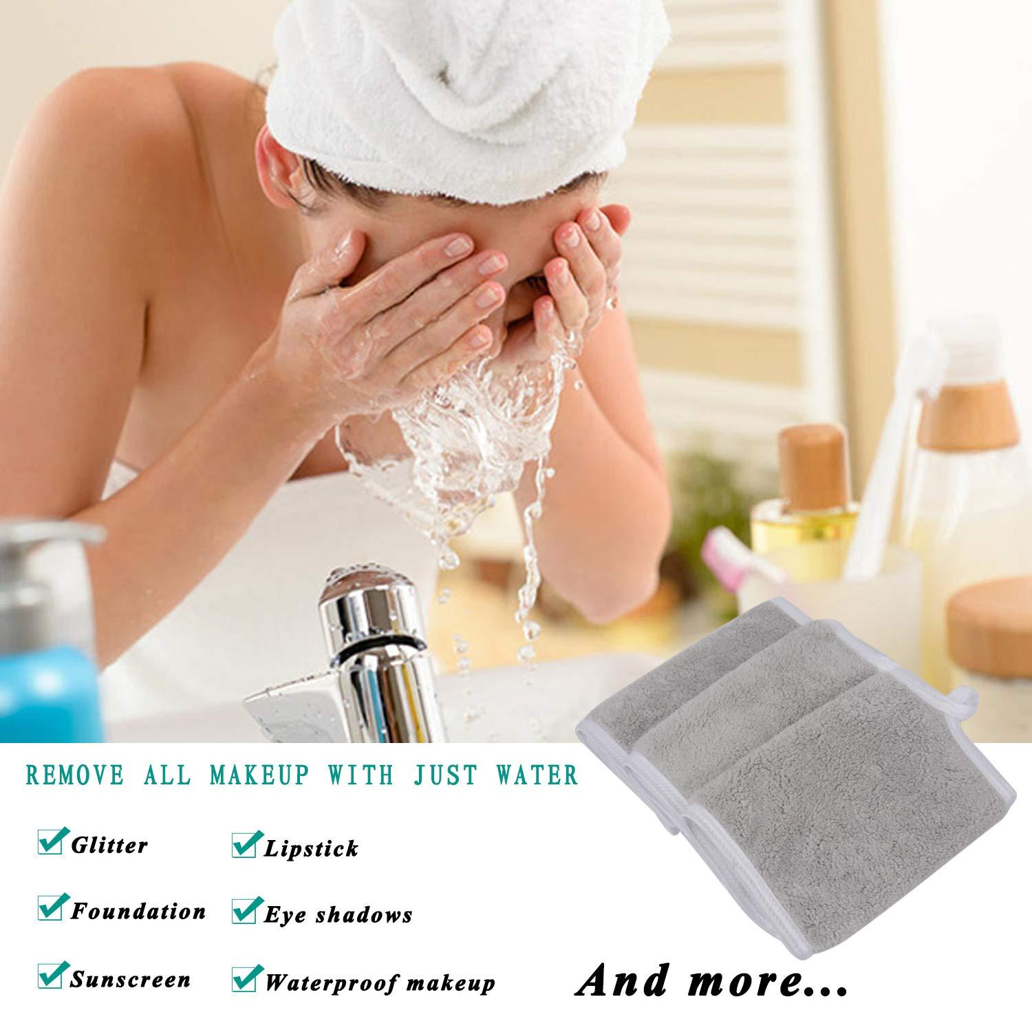 Make-up Entferner Tuch Waschlappen Gesicht 3er Pack 15x30cm Hellgrau