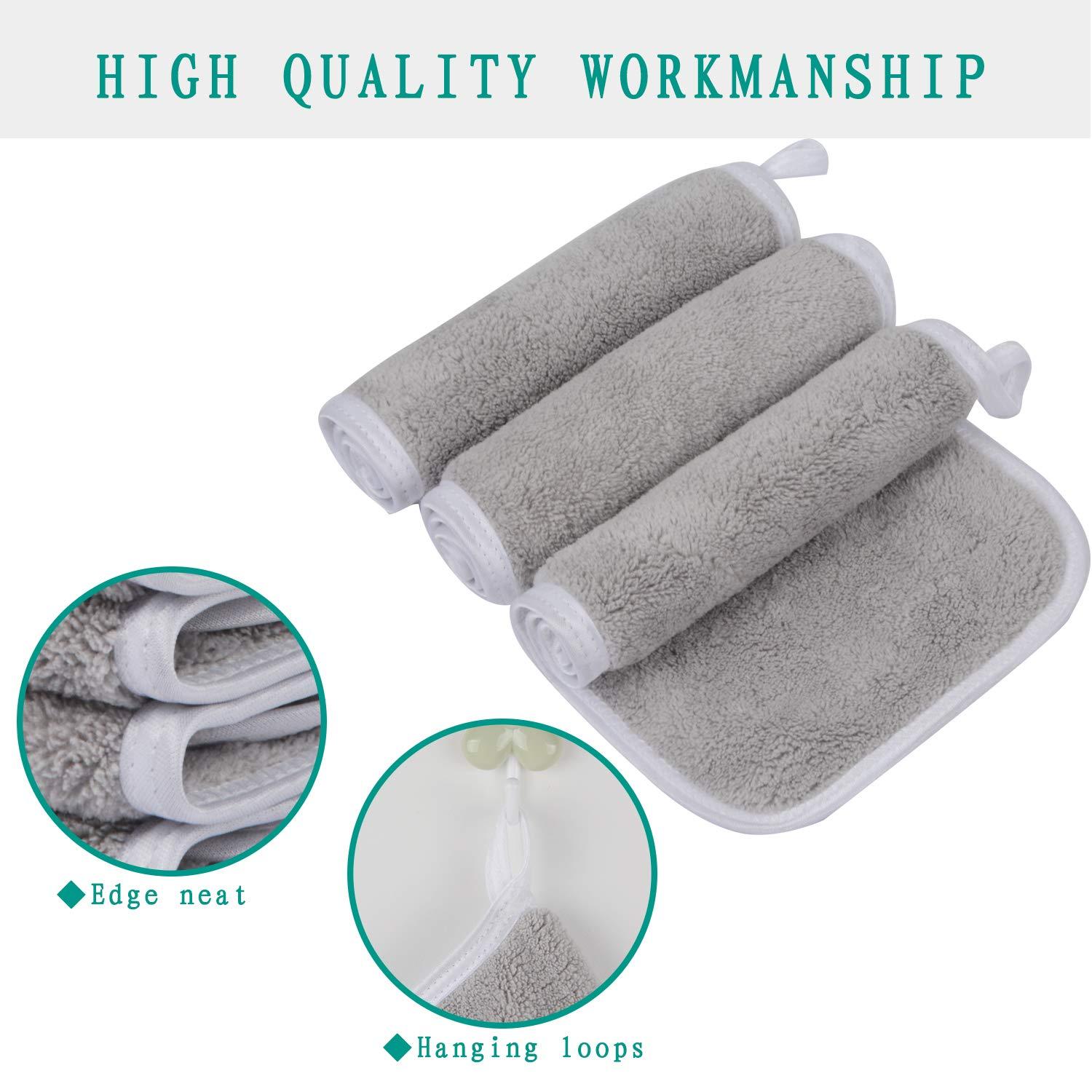 KinHwa Microfaser Abschminktücher 15x30cm 3er Pack Hellgrau
