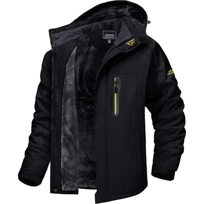 Herren Fleecejacke Winter Warm Gefüttert Skijacke Winddicht Wasserdicht