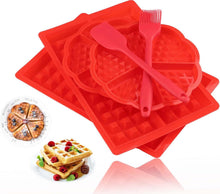 Silikon Waffelform Backform 4 Stück Herz Rot Rechteckige Schokoladen