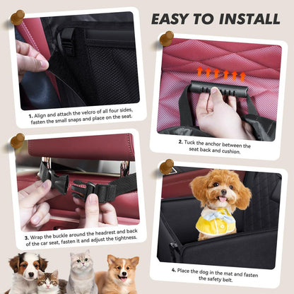Hunde Autositz Stabil Verstärkte Wände 3 Gurte Wasserdicht