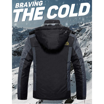 Herren Fleecejacke Winter Warm Gefüttert Skijacke Winddicht Wasserdicht