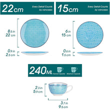 12-teiliges Kaffeeset Porzellan bunt für 4-12