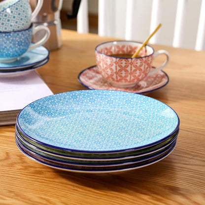 12-teiliges Kaffeeset Porzellan bunt für 4-12